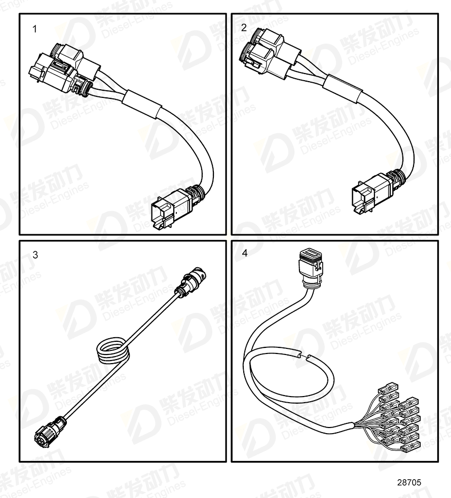 VOLVO Cable harness 22088731 Drawing